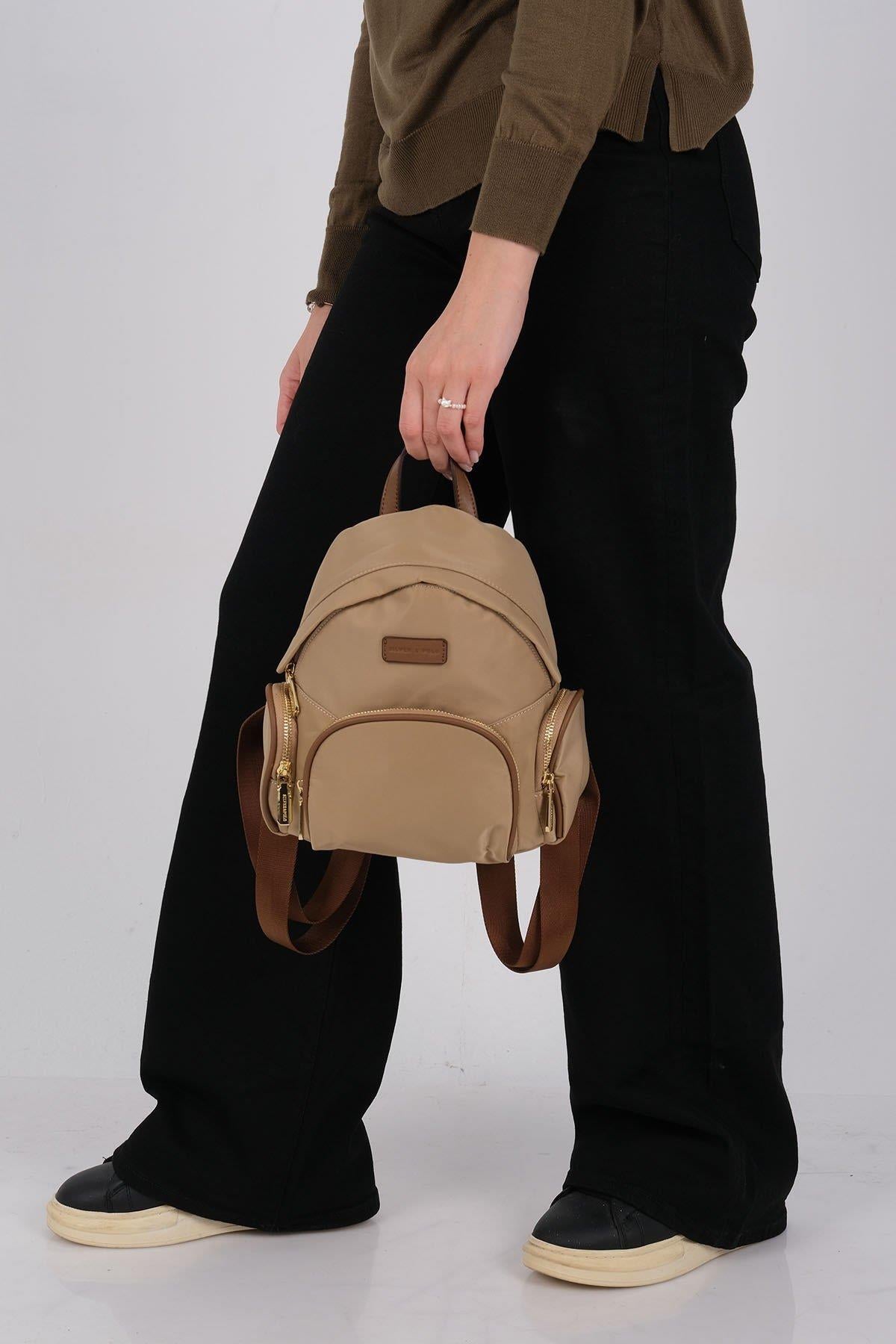 Silver & Polo SP1208 Kadın Sırt Çantası Vizon-Camel