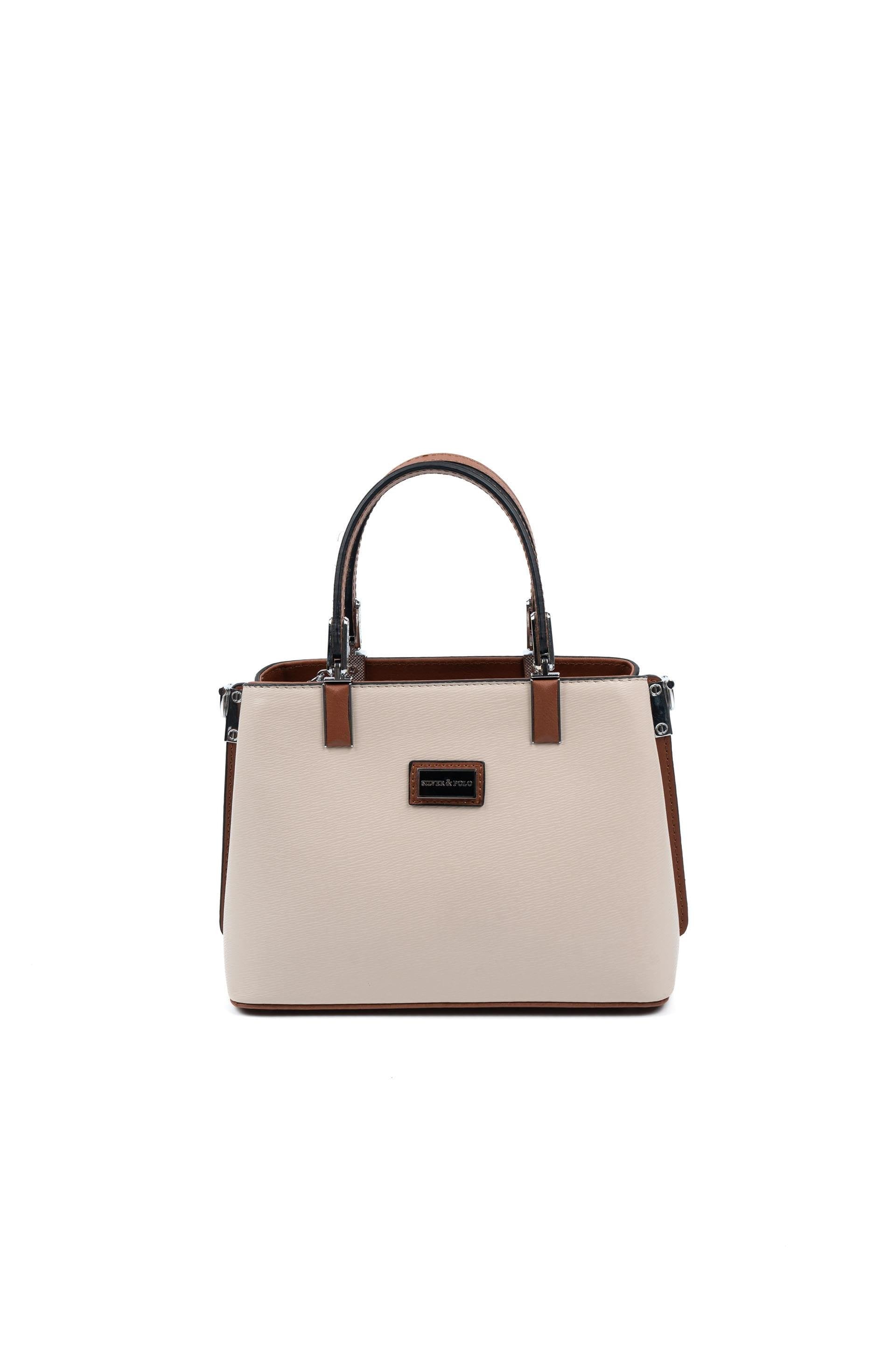 Silver & Polo Bej - Taba SP987 Kadın El Çantası