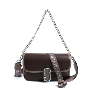 Silver & Polo Kahve - Vizon SP1171 Kadın Omuz Çantası