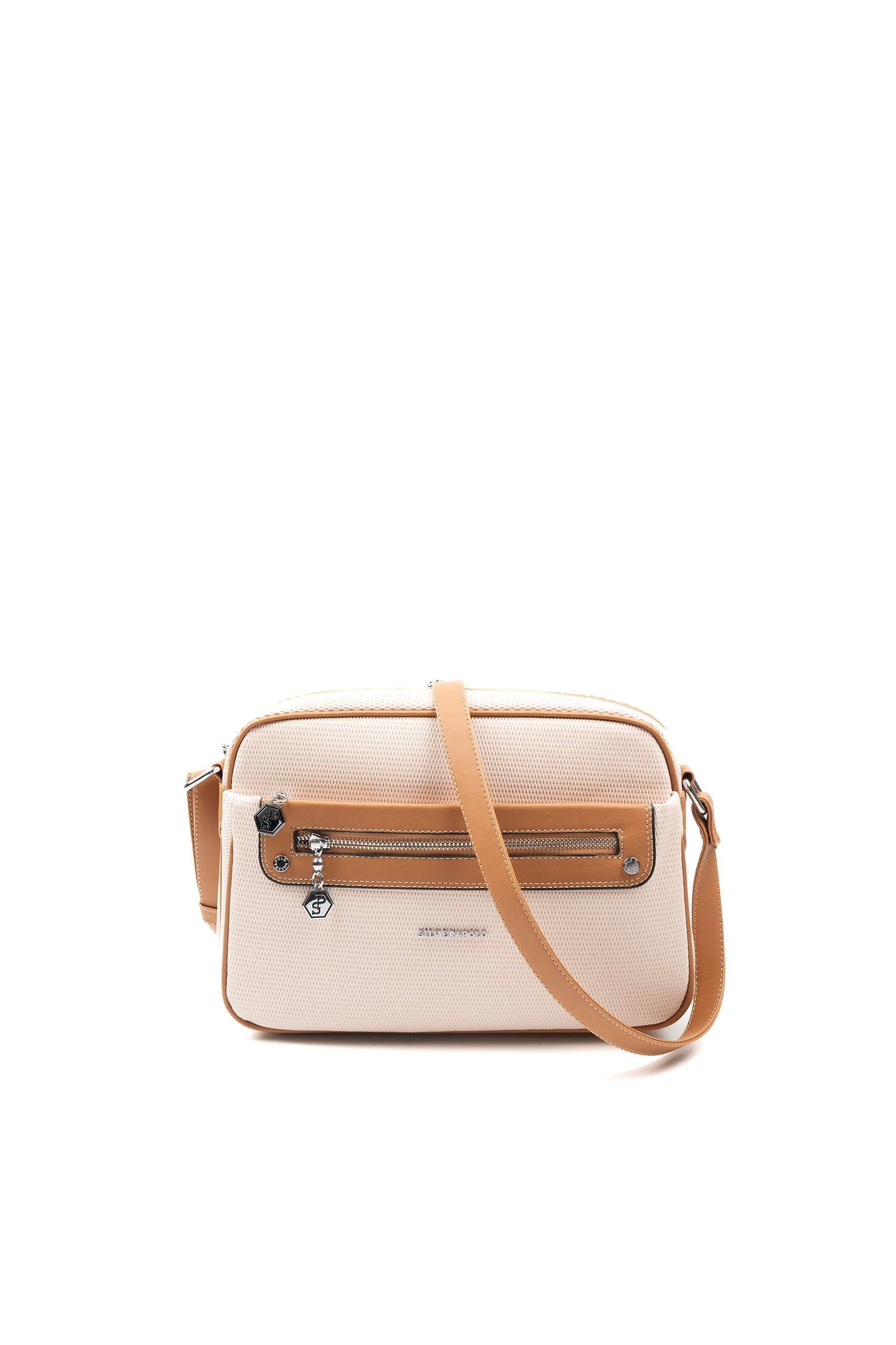 Silver & Polo Bej - A.Taba SP753 Kadın Çapraz Çanta