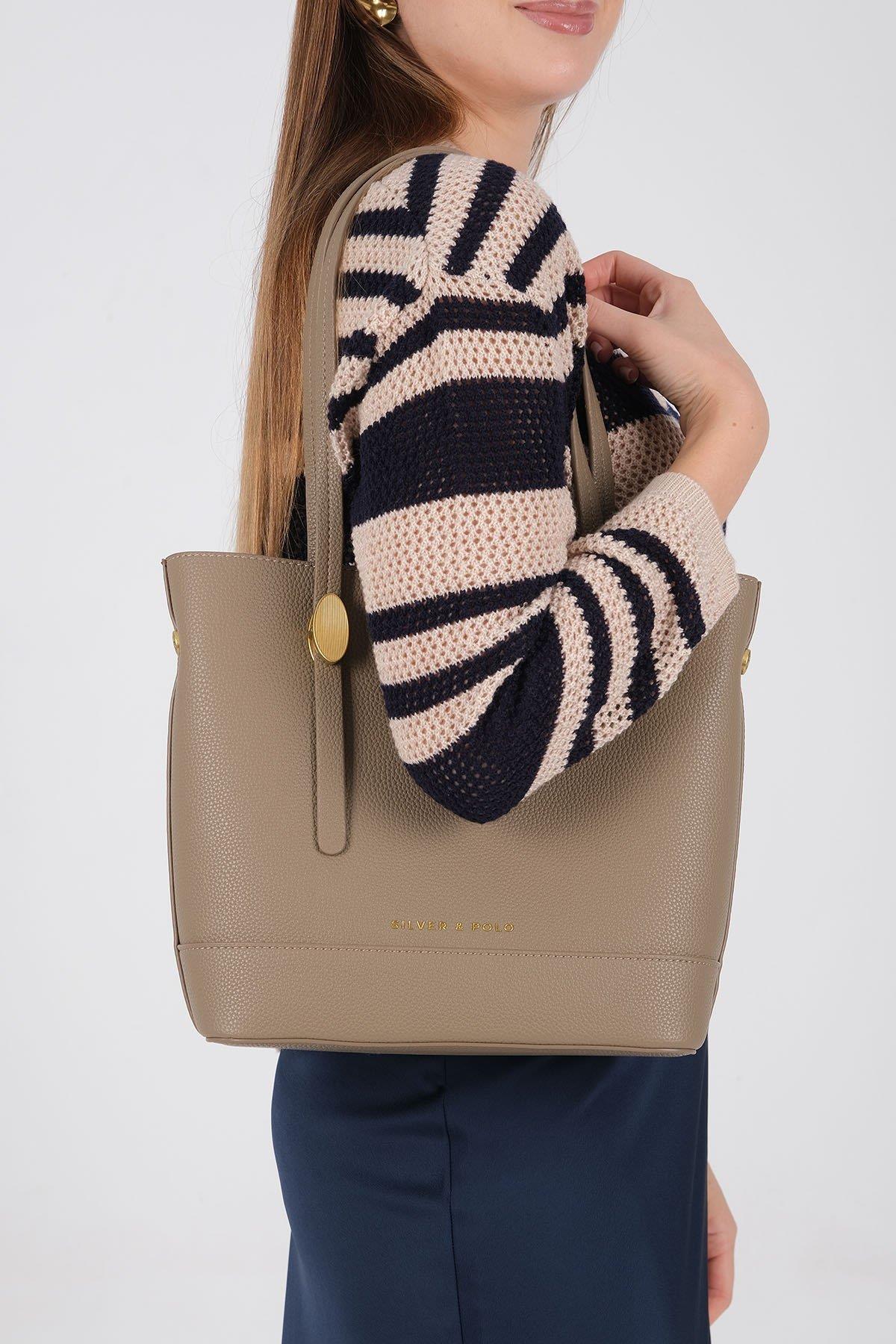 Silver & Polo SP1243 Kadın Omuz Çantası Vizon