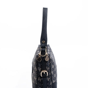 Silver & Polo SP1269 Kadın Omuz Çantası Monogram Füme-Siyah