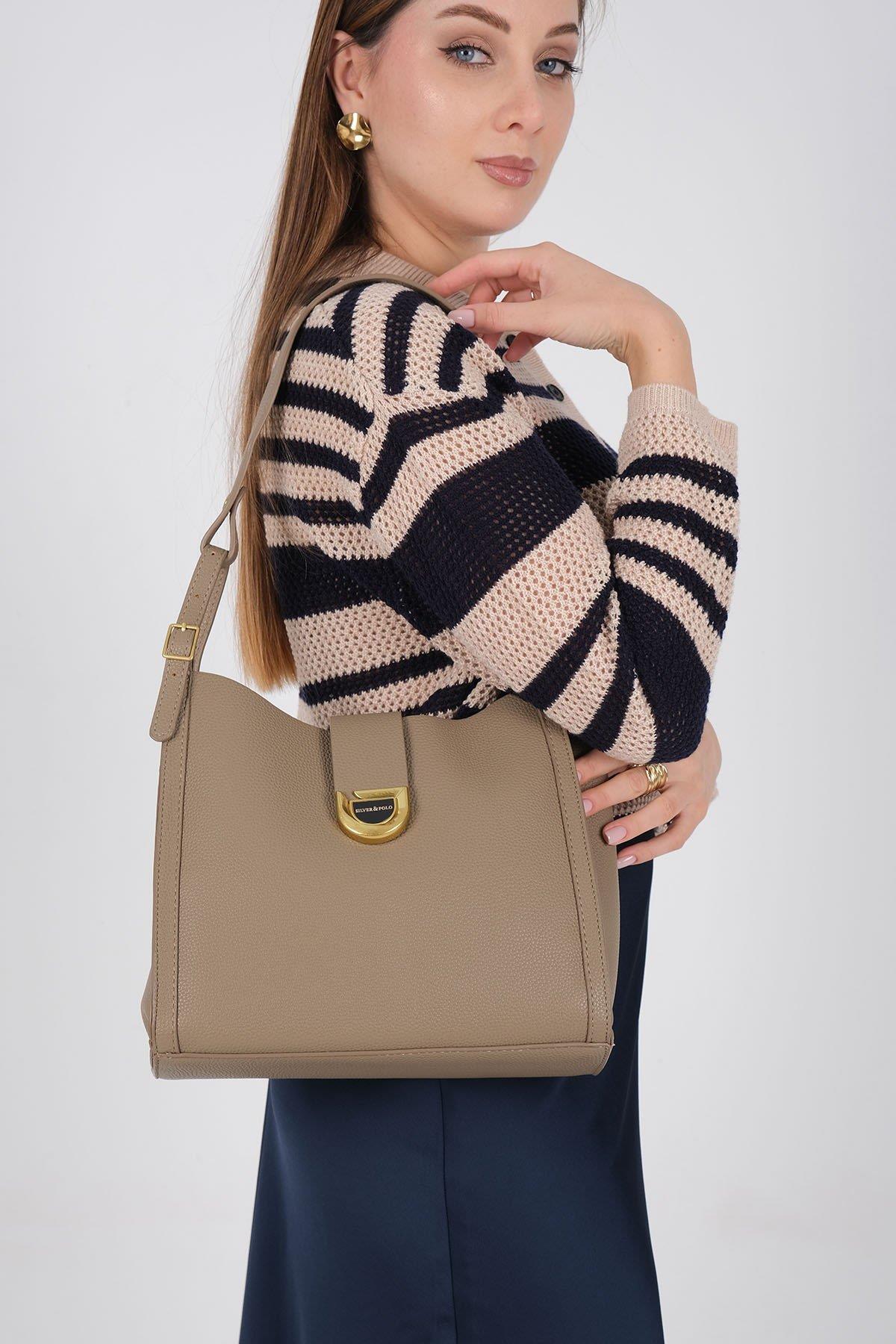 Silver & Polo SP1242 Kadın Omuz Çantası Vizon