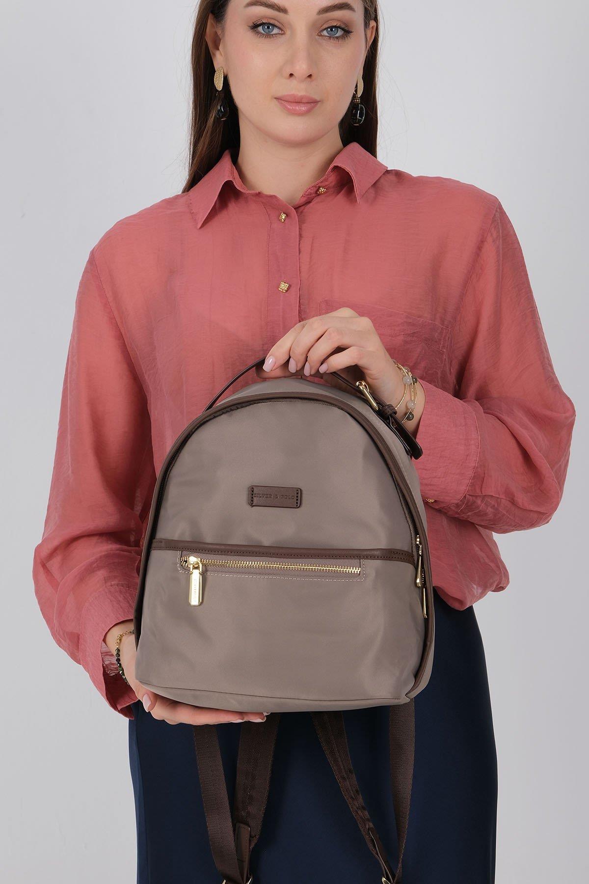 Silver & Polo SP1212 Kadın Sırt Çantası Kum-Kahve