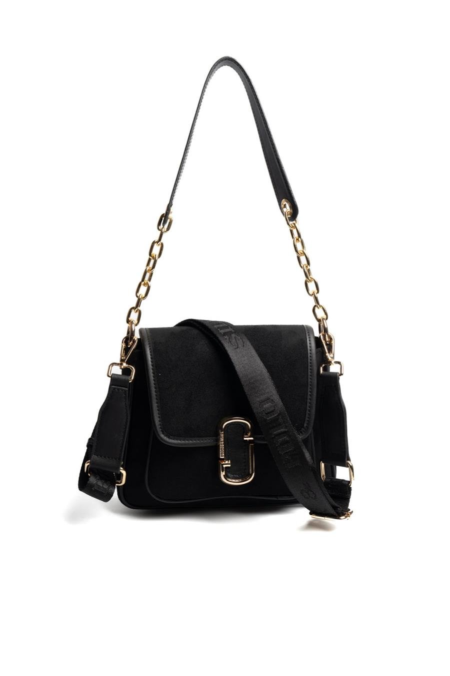 Silver & Polo SP1147 Kadın Omuz Çantası Süet Siyah