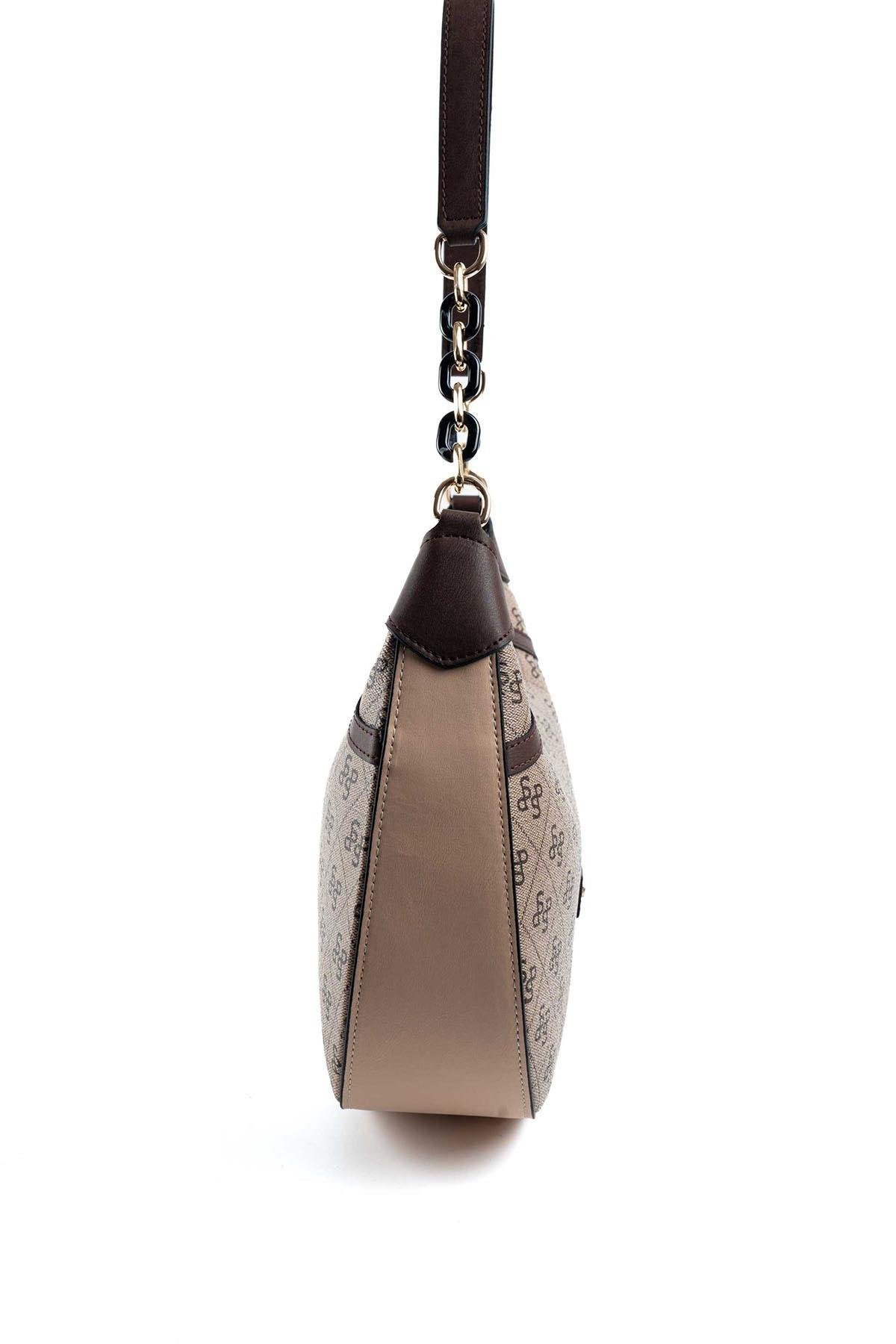 Silver & Polo Koyu Bej - Ten SP1255 Kadın Omuz Çantası