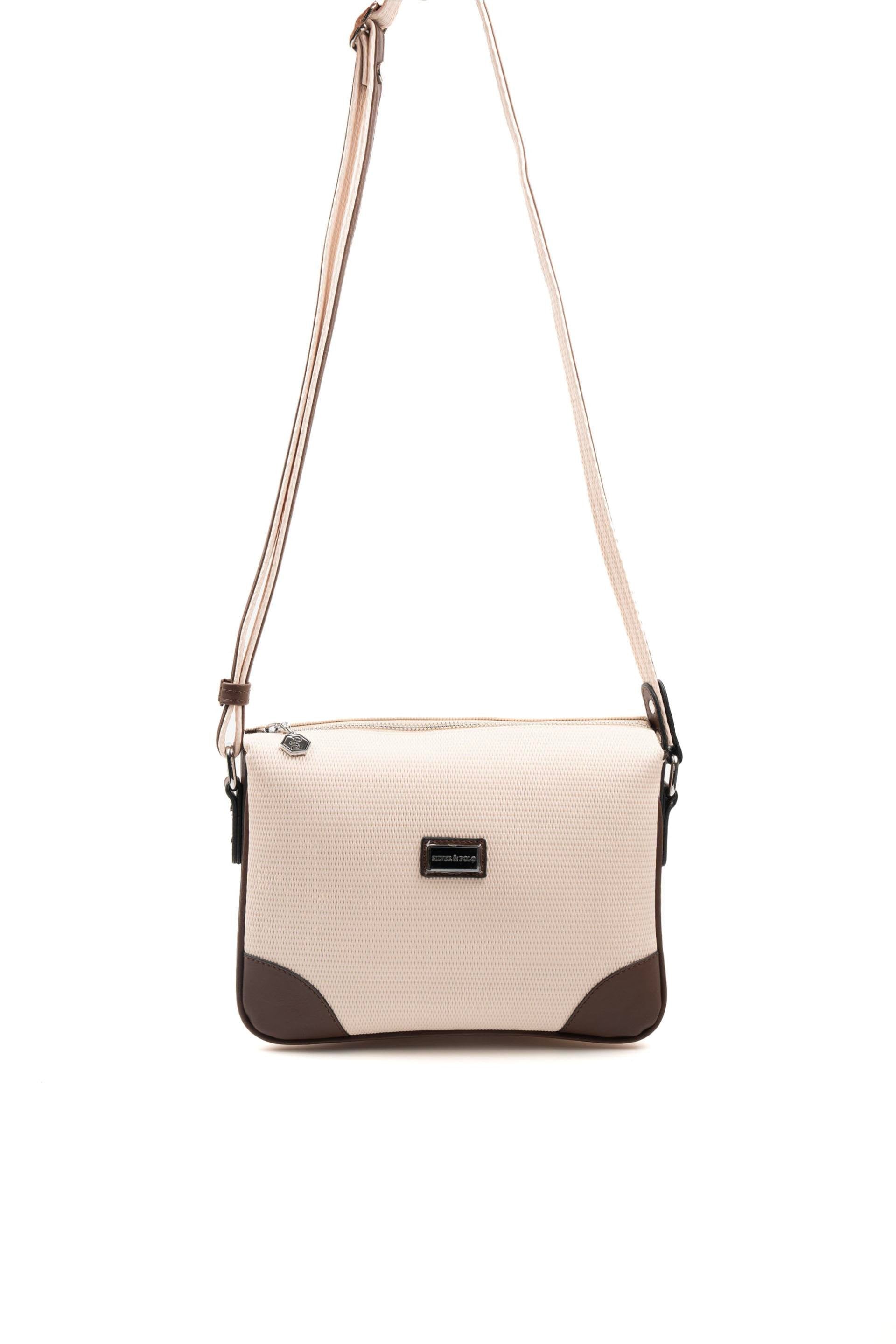 Silver & Polo Bej - Kahve SP784 Kadın Çapraz Çanta