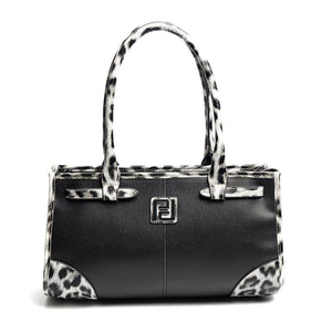 Silver & Polo SP1261 Kadın El Çantası Düz Siyah-Leopar Gri