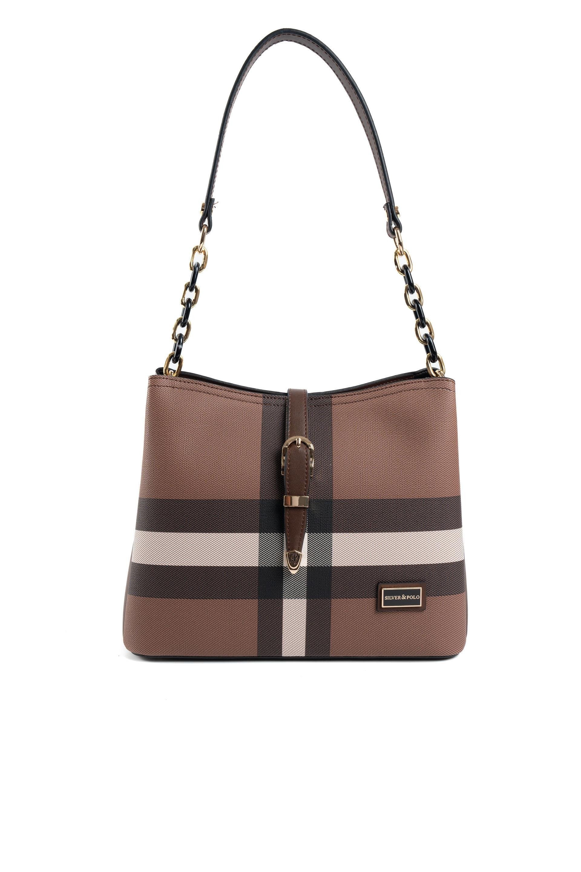 Silver & Polo Koyu Kahve SP974 Kadın Omuz Çantası
