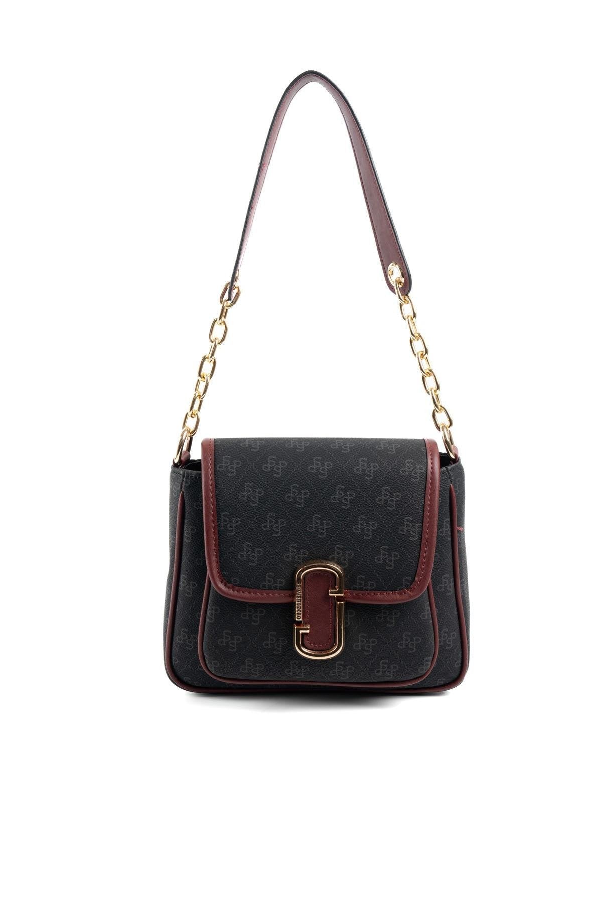 Silver & Polo Siyah - Bordo SP1147 Kadın Omuz Çantası