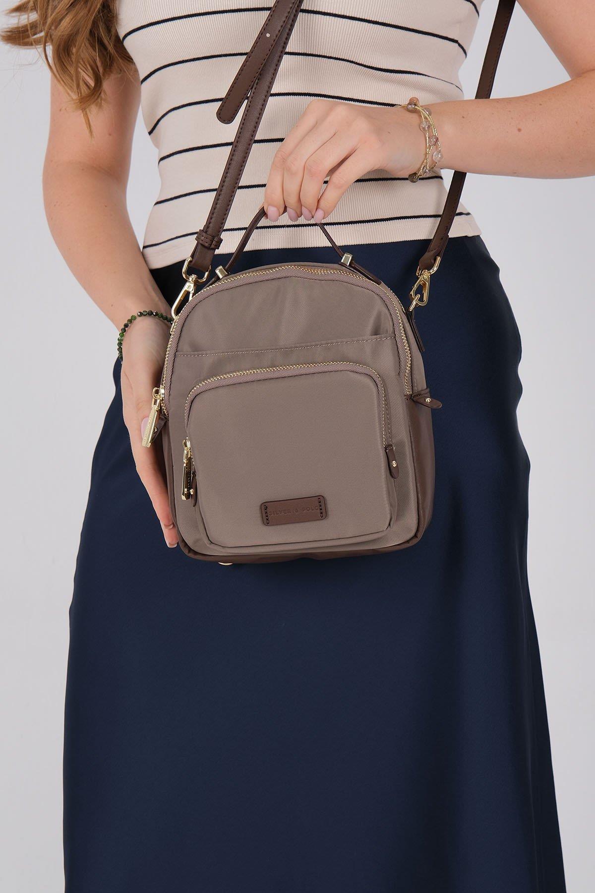 Silver & Polo SP1220 Kadın Çapraz Çanta Kum-Kahve