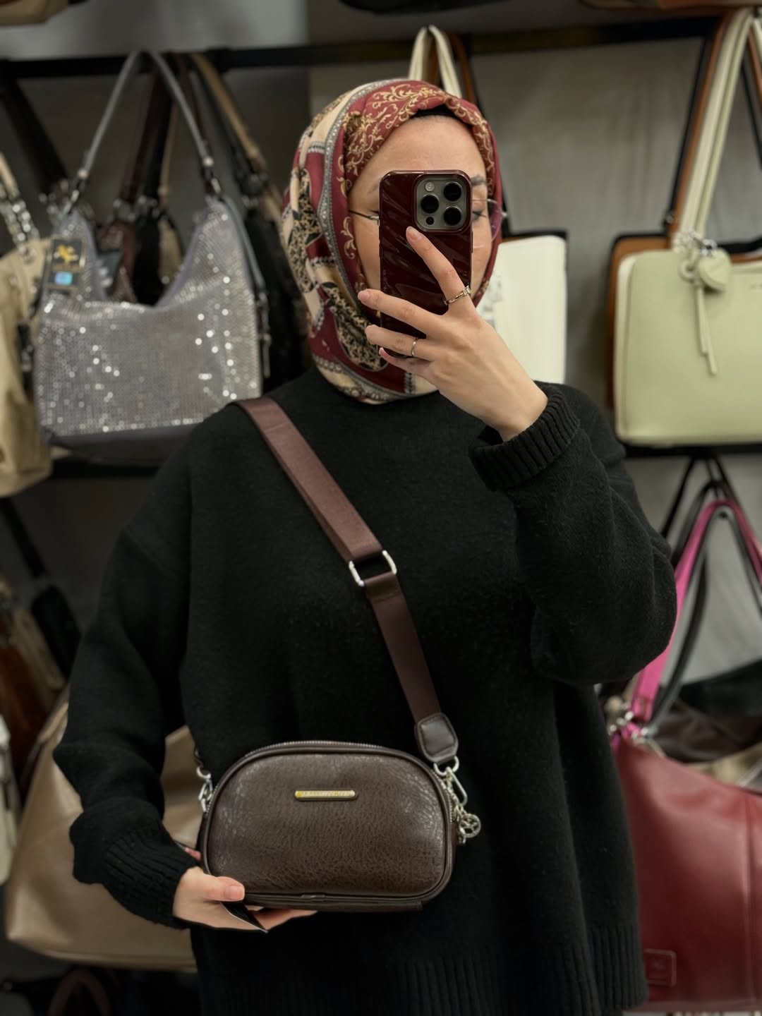 NASBAG Yumuşak Dokulu Çift Fermuarlı Kompakt Kadın Çapraz Omuz Çantası -  1506