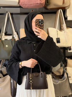 Nas Bag Özel Charmlı Çok Bölmeli El ve Omuz Çantası - 1539