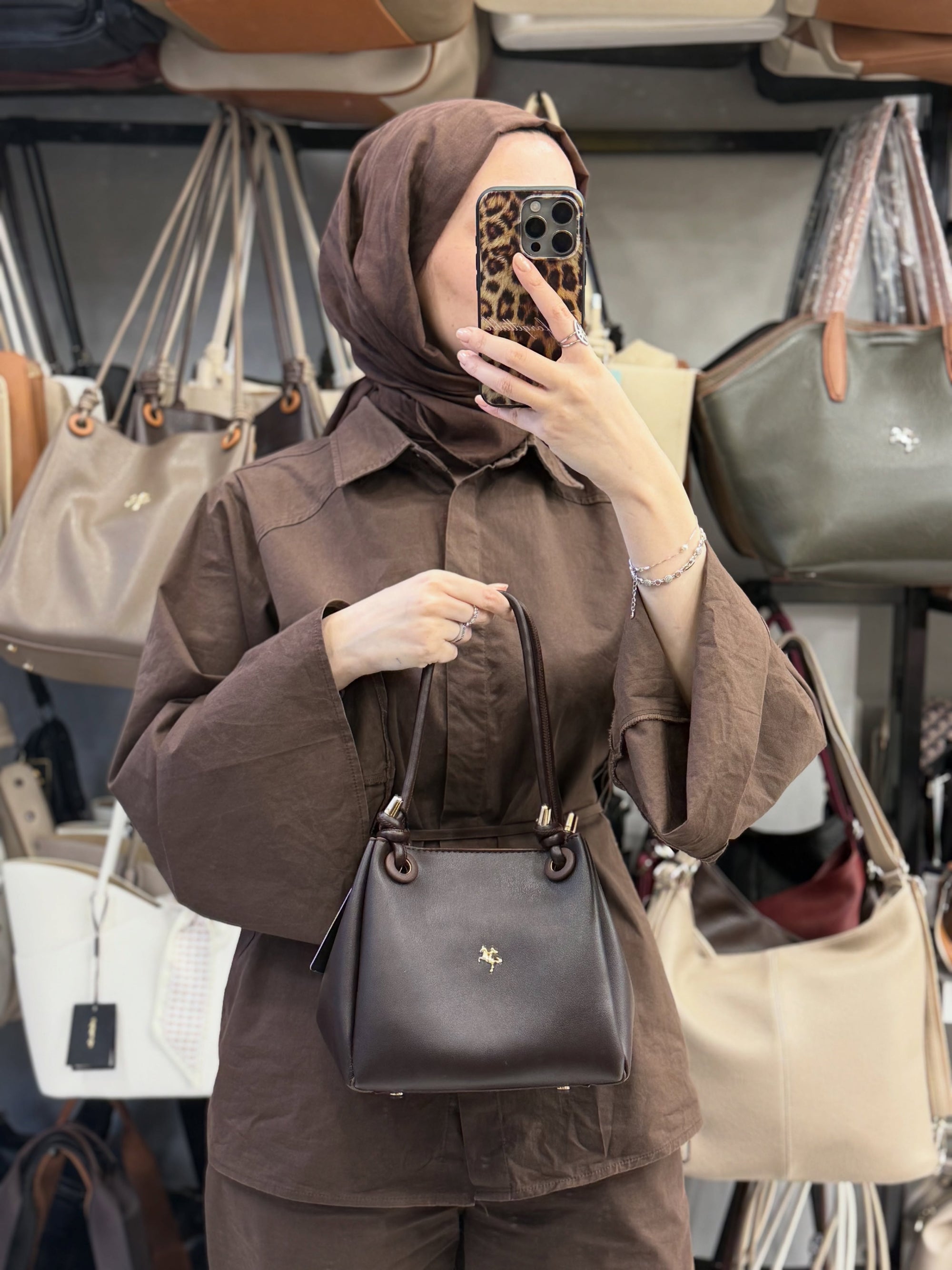 Nas Bag Acı Kahve Kadın El ve Omuz Çantası - 1550