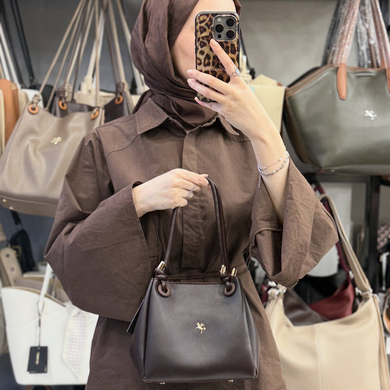 Nas Bag Acı Kahve Kadın El ve Omuz Çantası - 1550 - 1