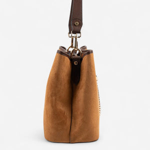 Silver & Polo SP967 Kadın Çapraz Çanta Süet Taba-Kahve