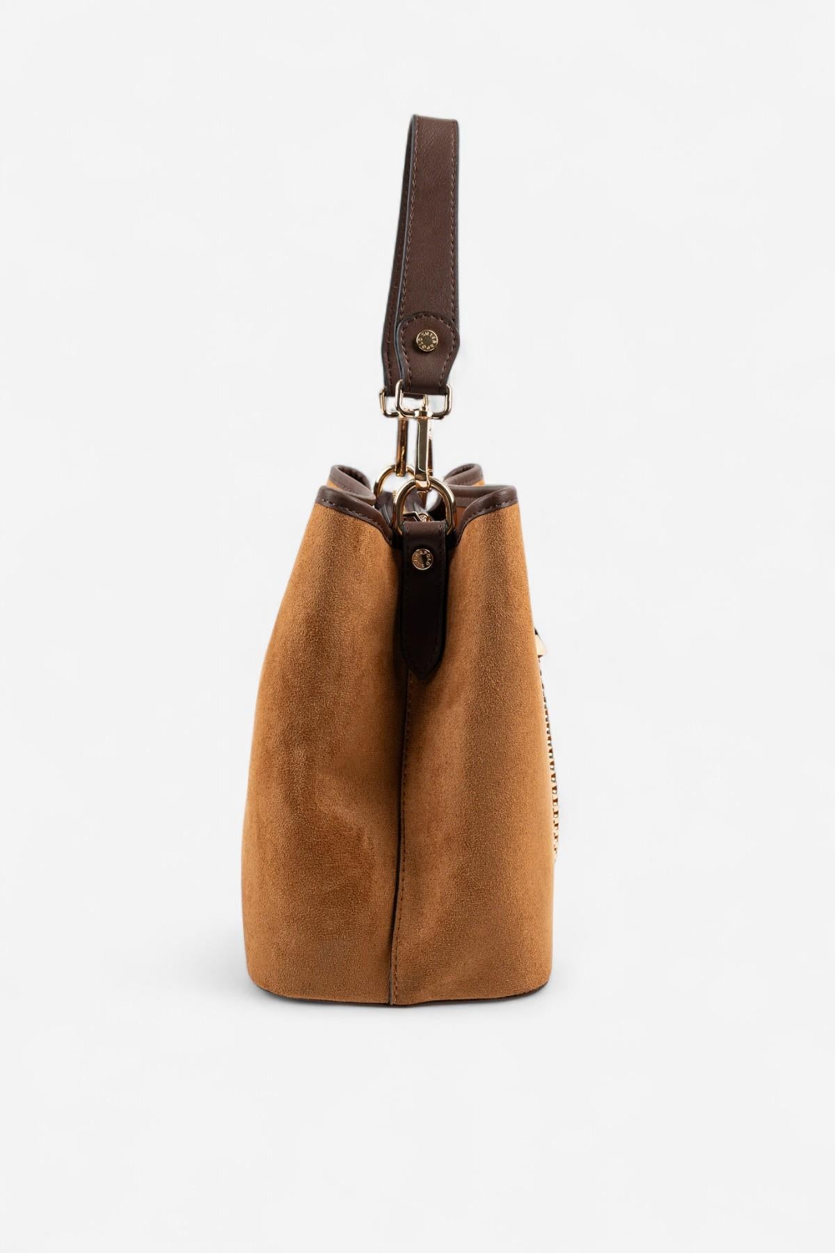 Silver & Polo SP967 Kadın Çapraz Çanta Süet Taba-Kahve