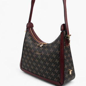 Silver & Polo Kahve Sarı - Bordo SP1187 Omuz Çantası