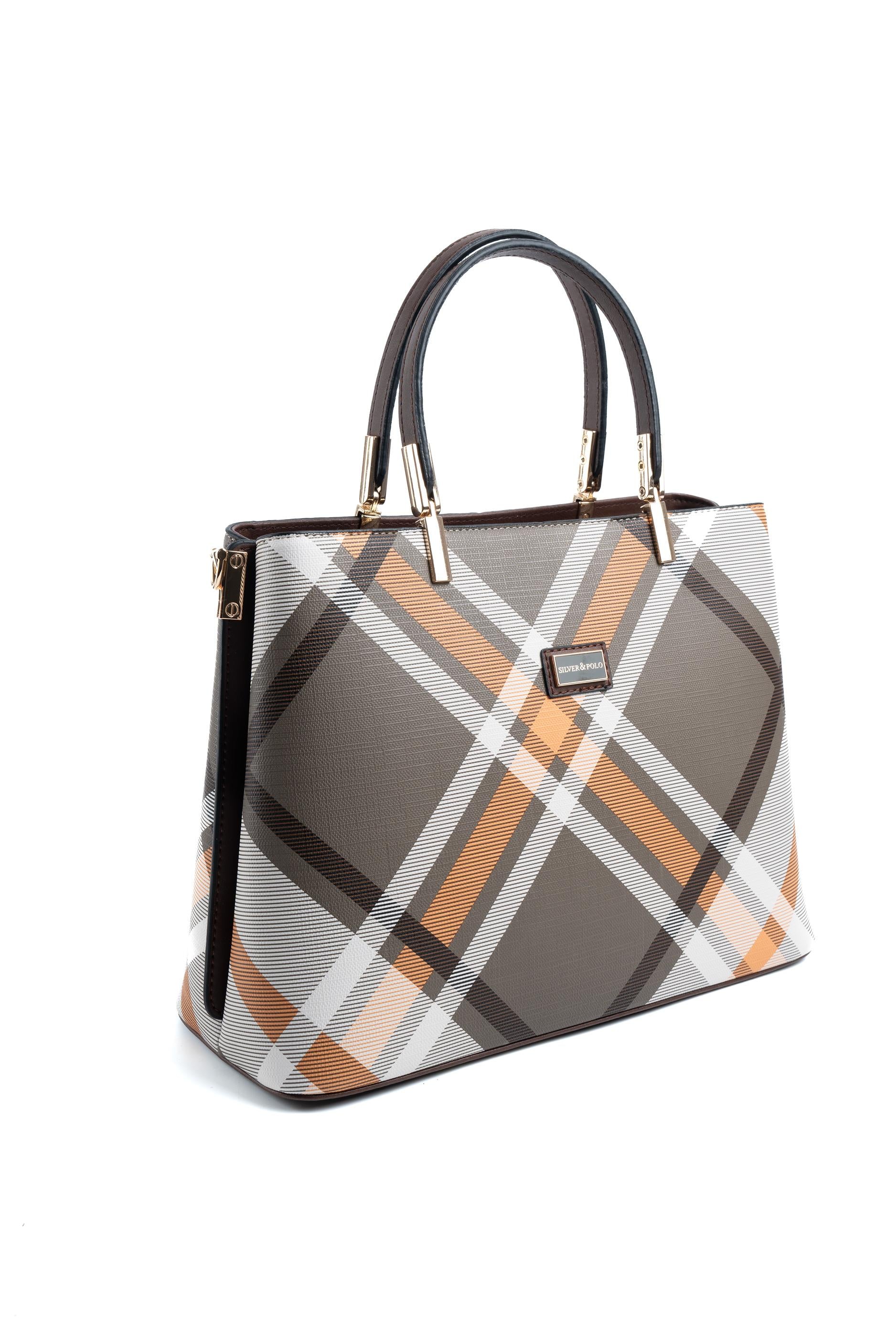 Silver & Polo Haki - Kahve SP924 Kadın El Çantası