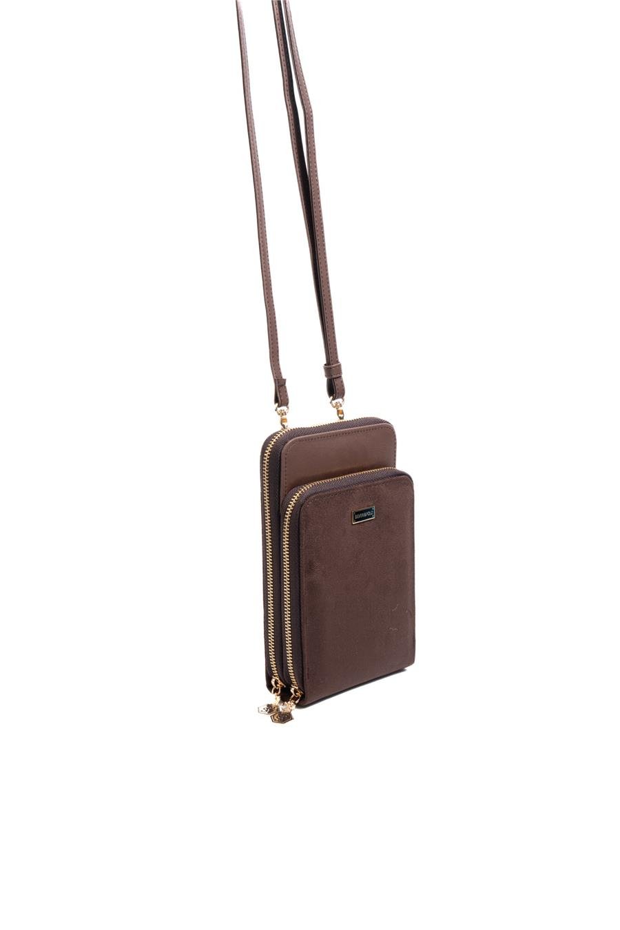 Silver & Polo SP1011 Kadın Telefon Çantası Süet Kahve