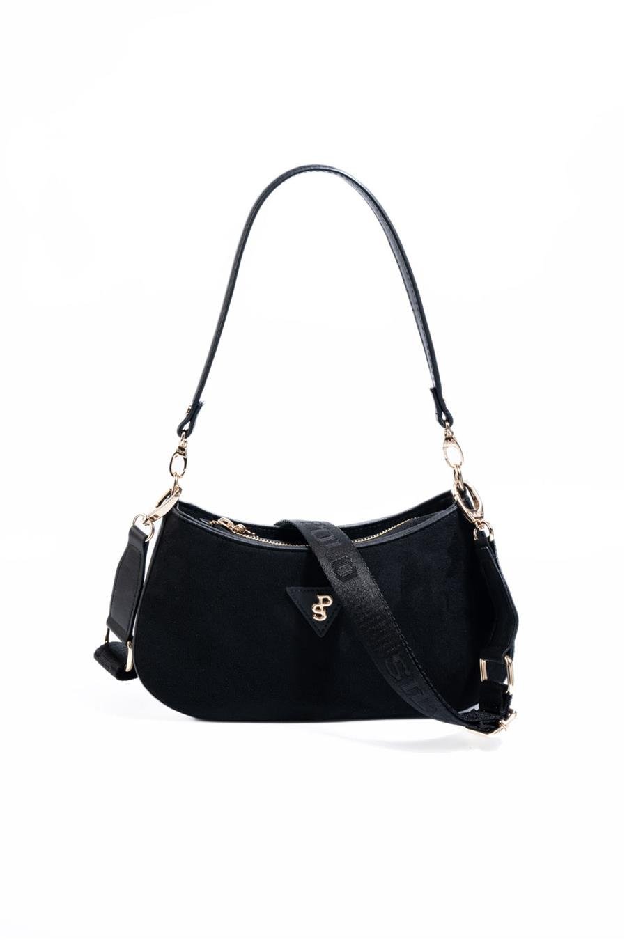Silver & Polo SP1251 Kadın Omuz Çantası Süet Siyah