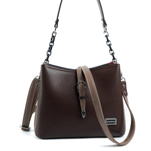 Silver & Polo Kahve - Vizon SP974 Kadın Omuz Çantası