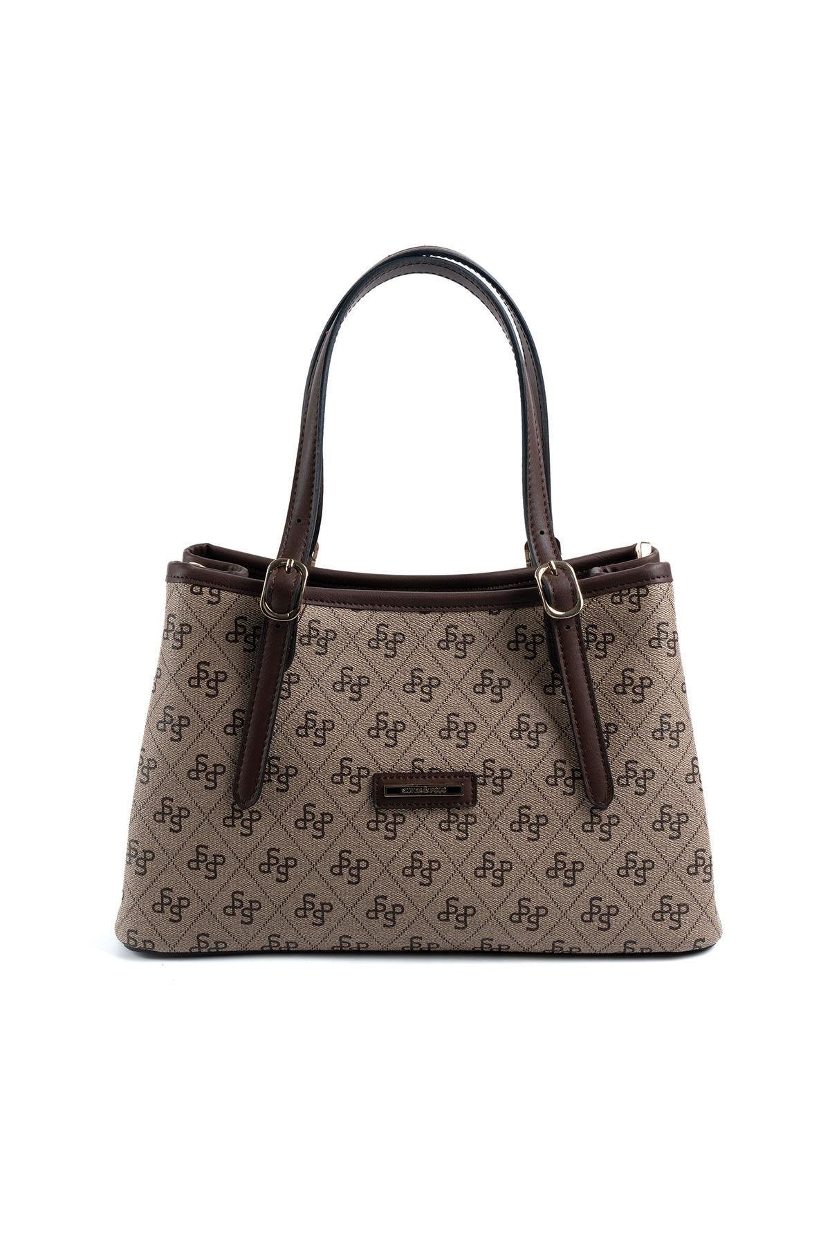 Silver & Polo Koyu Bej - Kahve SP1252 Kadın El Çantası