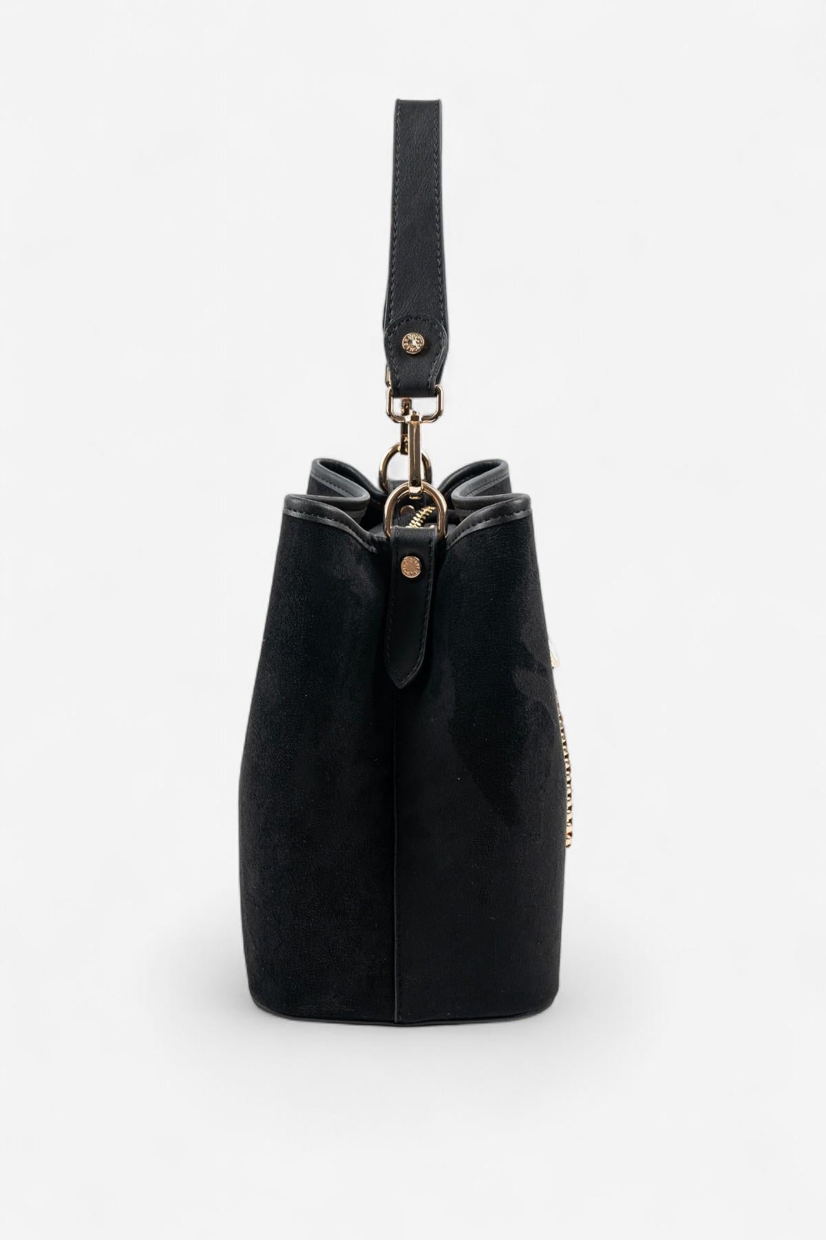 Silver & Polo SP967 Kadın Çapraz Çanta Süet Siyah