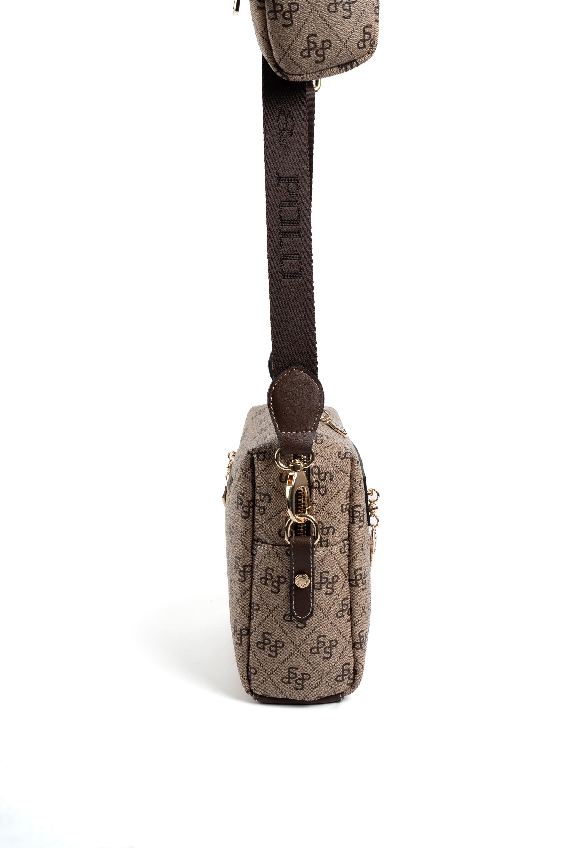 Silver & Polo Koyu Bej - Kahve SP1038 Kadın Çapraz Çanta