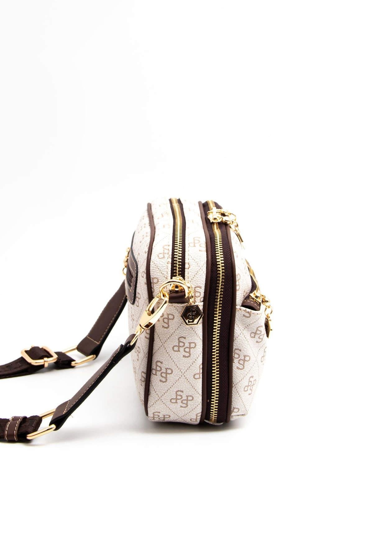 Silver & Polo Bej - Kahve SP1162 Kadın Çapraz Çanta