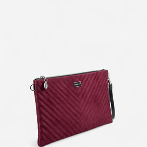 Silver & Polo SP1034 Kadın Portföy & Clutch Kapitone V Süet Bordo