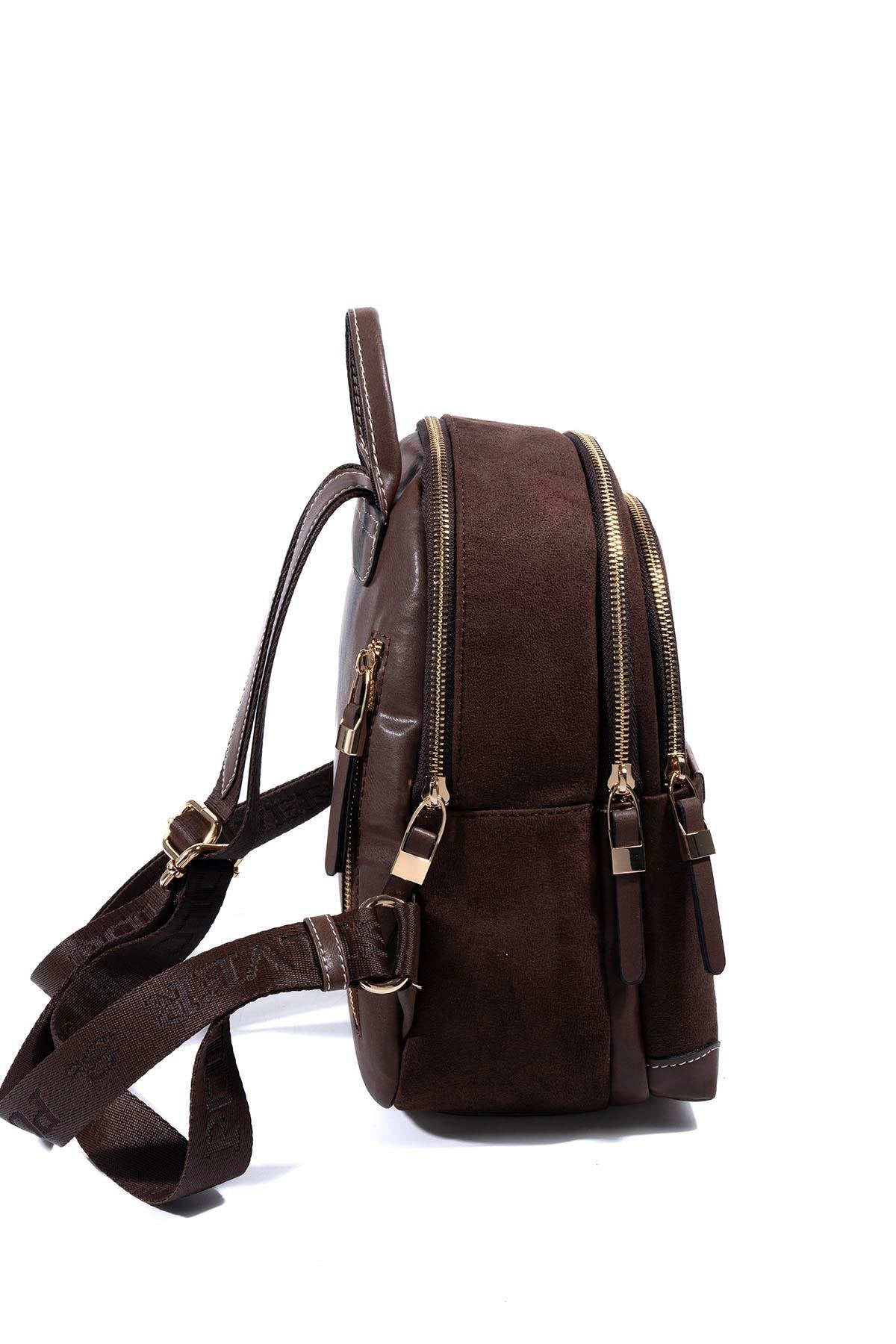 Silver & Polo SP1265 Kadın Sırt Çantası Süet Kahve