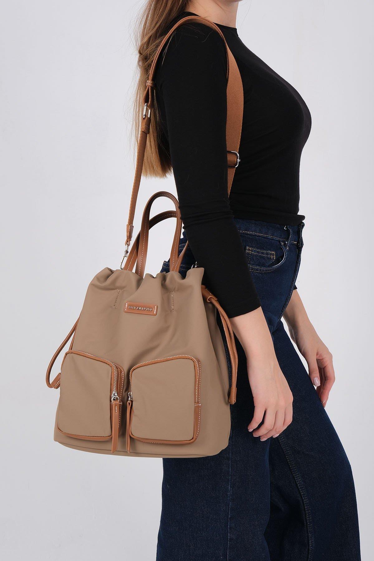 Silver & Polo SP1232 Kadın Sırt Çantası Vizon-Taba