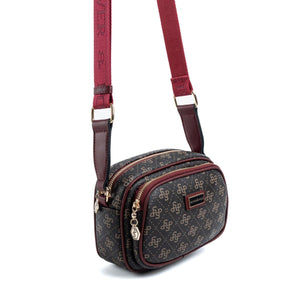 Silver & Polo Kahve Sarı - Bordo SP1111 Kadın Çapraz Çanta