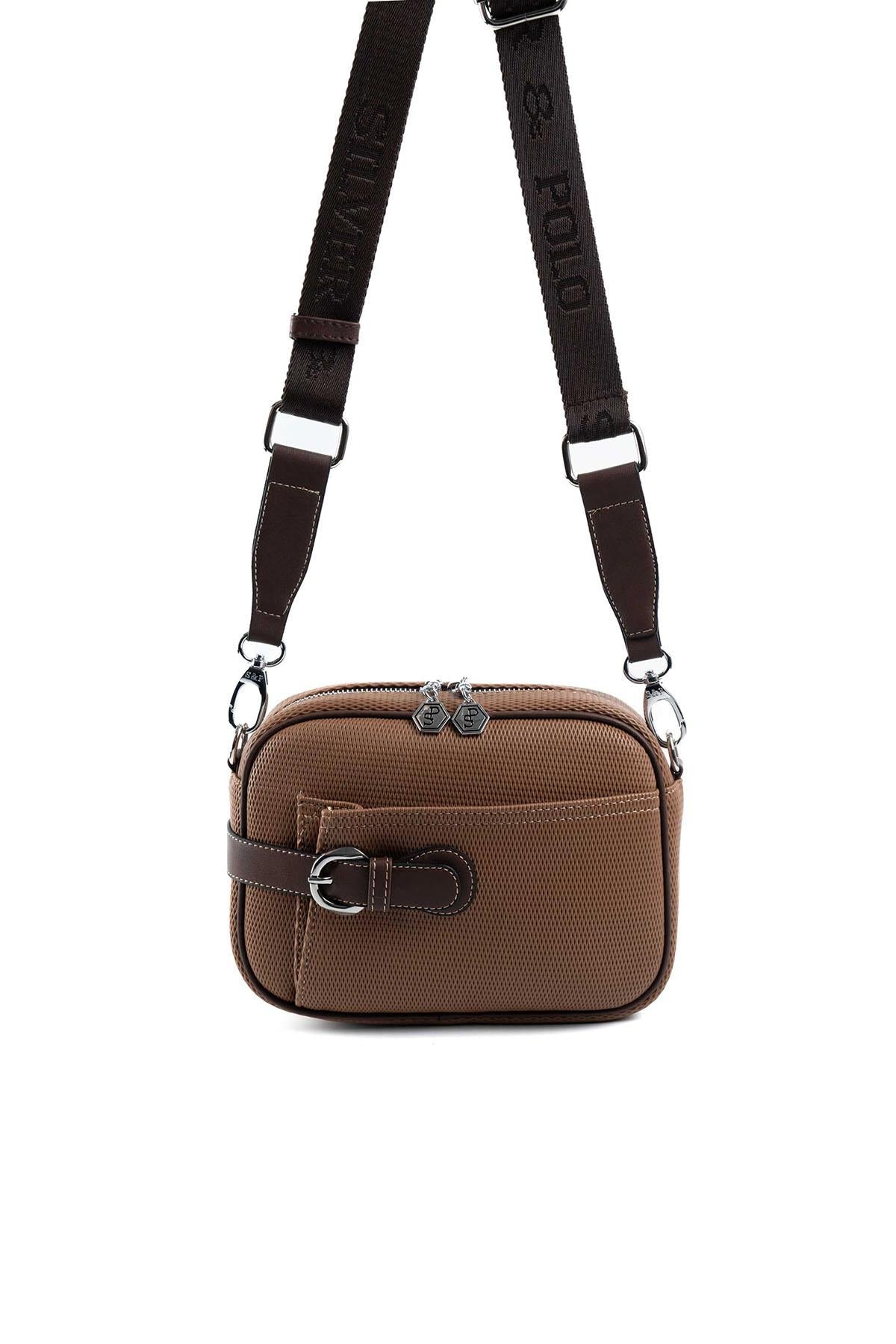 Silver & Polo Karamel - Kahve SP1256 Kadın Çapraz Çanta