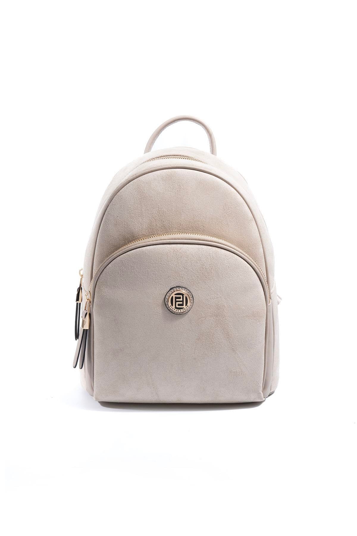 Silver & Polo SP1062 Kadın Sırt Çantası Süet Bej-Kum