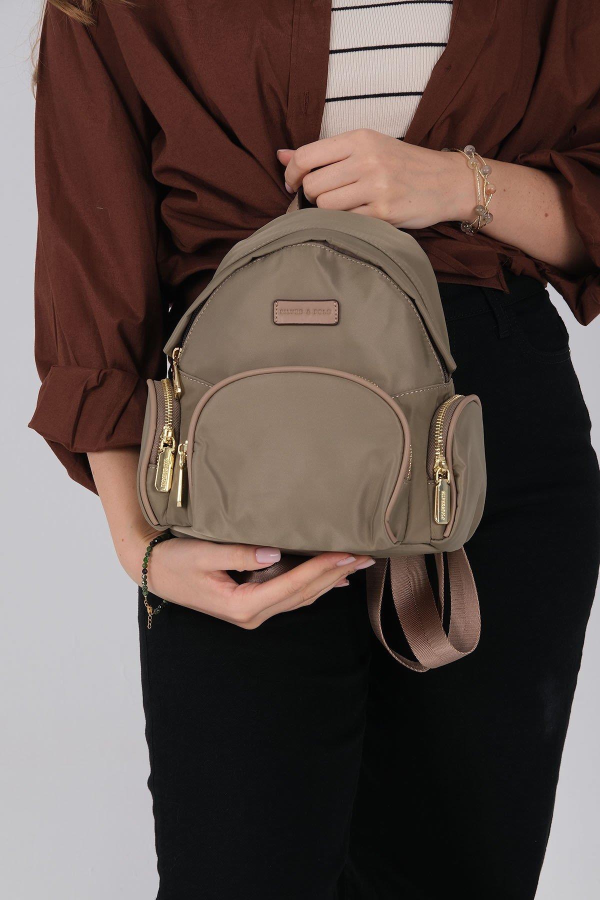 Silver & Polo SP1208 Kadın Sırt Çantası Yeşil-Kum