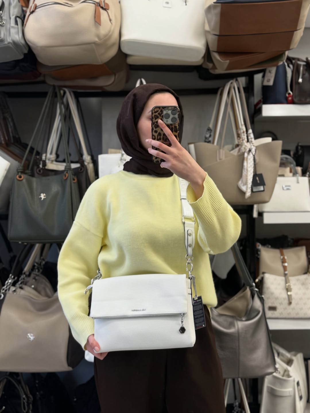 Silver & Polo Kadın Beyaz Petek Desen Çapraz Çanta - SP963