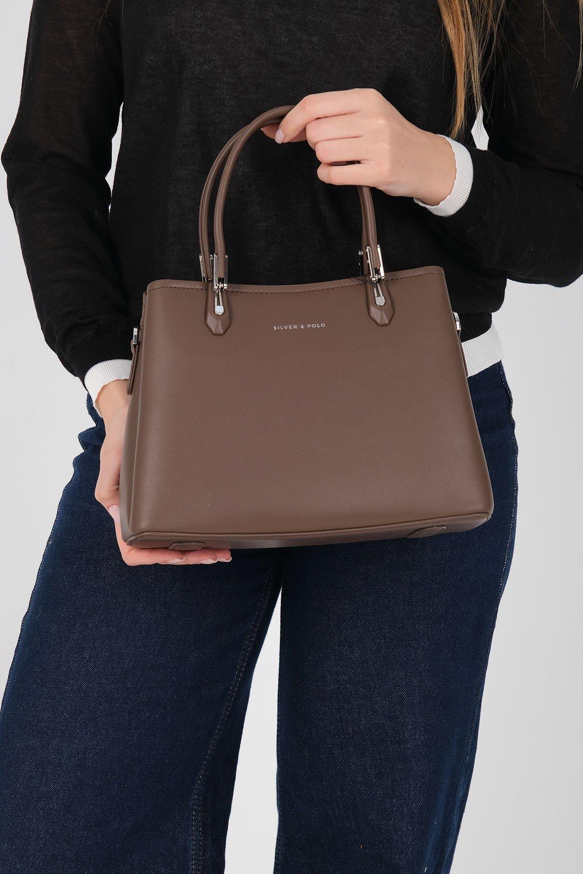 Silver & Polo SP1233 Kadın El Çantası Kahve