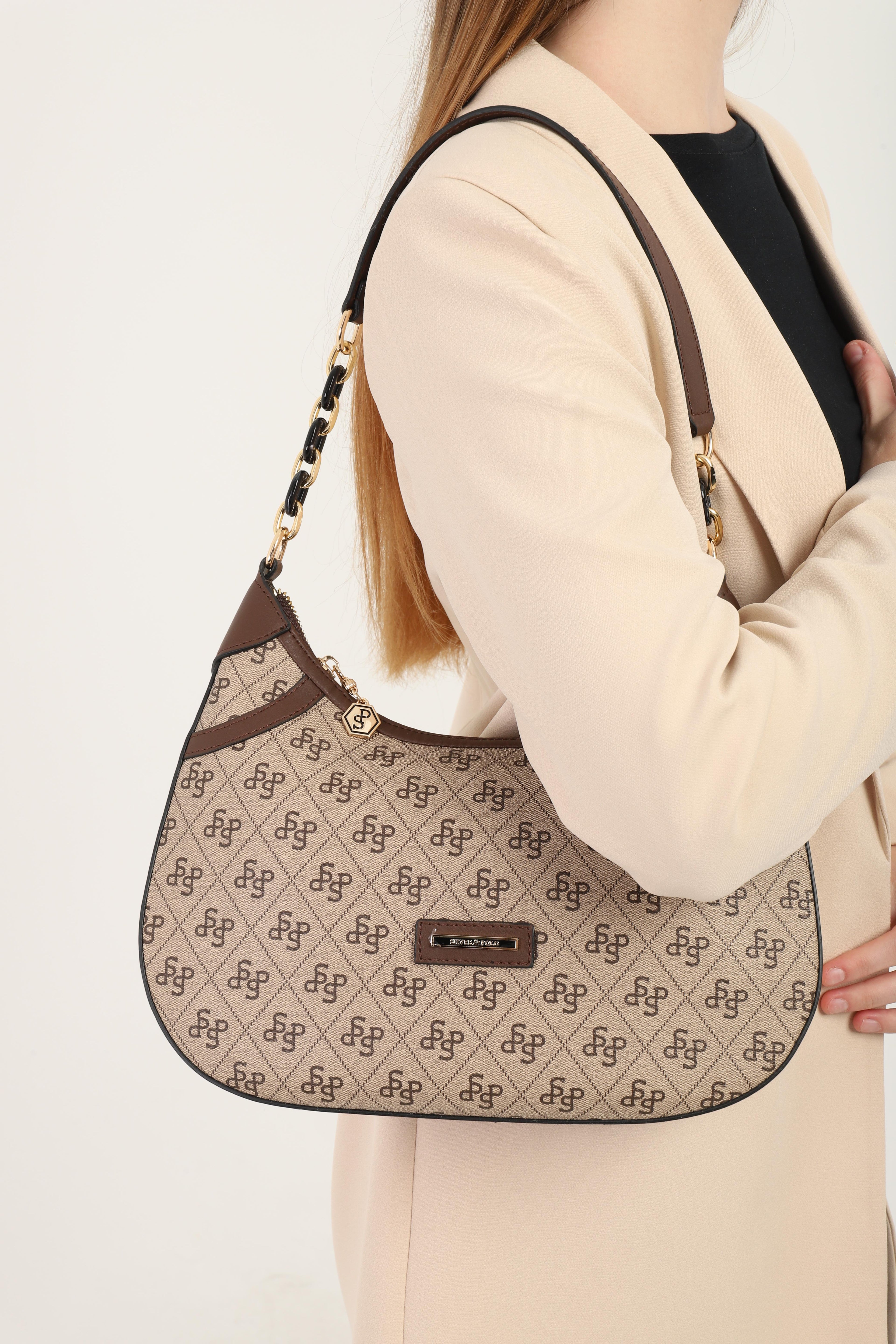 Silver & Polo Koyu Bej - Ten SP1255 Kadın Omuz Çantası