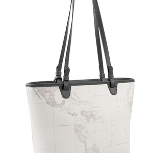 Silver & Polo SP1204 Kadın Omuz Çantası Harita Beyaz-Antrasit