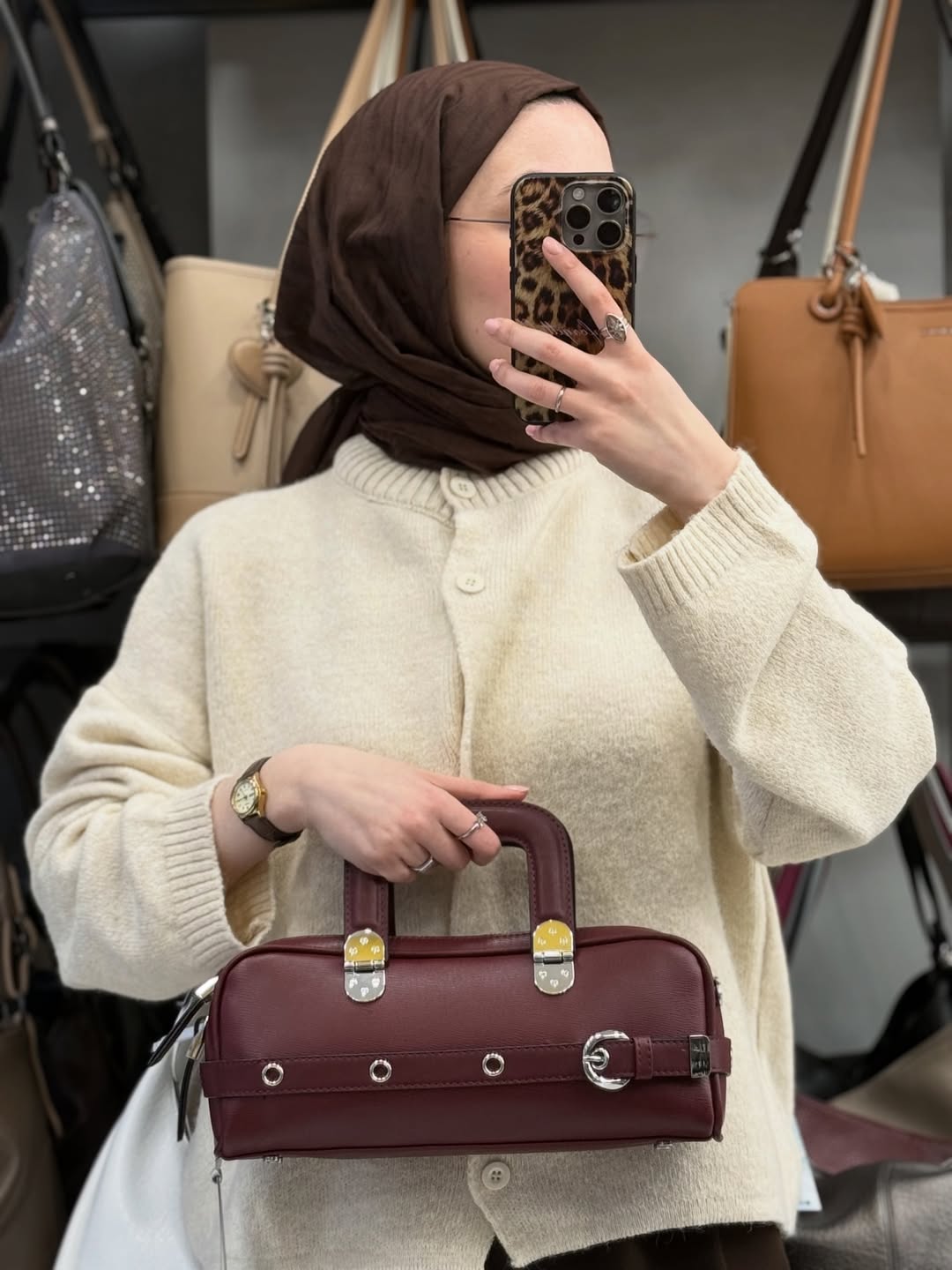 Silver & Polo Bordo El Çantası - 1258