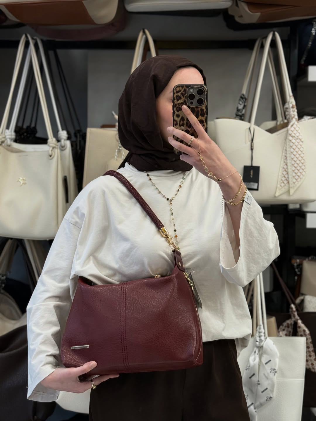 Nas Bag Kadın Bordo Şık Örgülü Askılı Omuz ve Çapraz Çanta - 1515