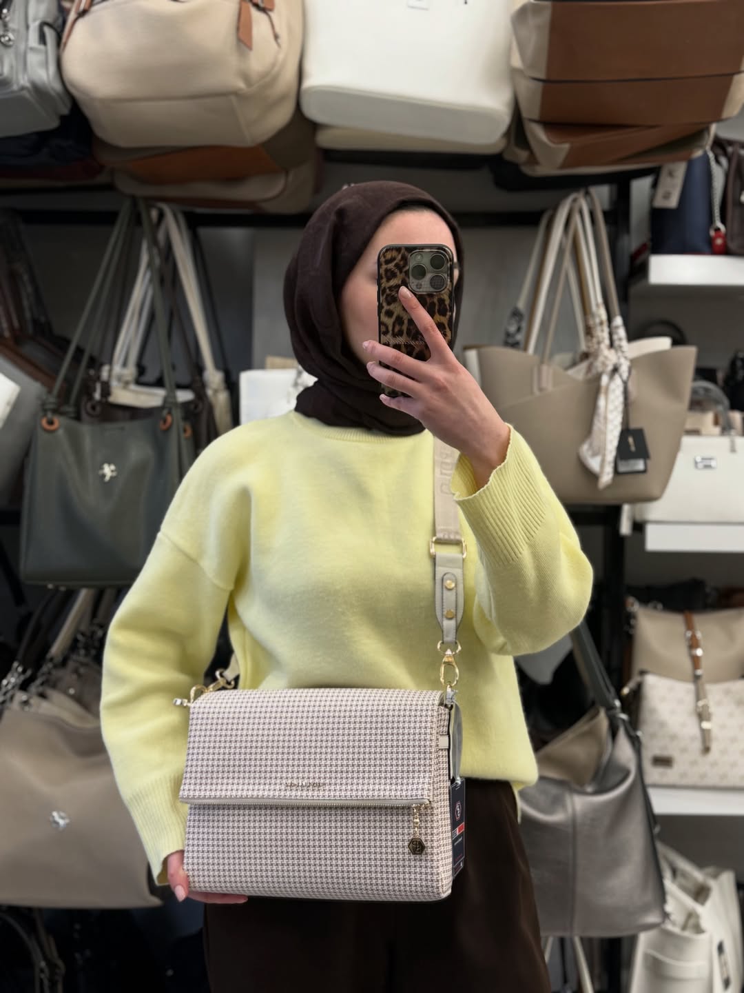 Silver & Polo Kadın Bordo Kazayağı Desen Çapraz Çanta - SP963