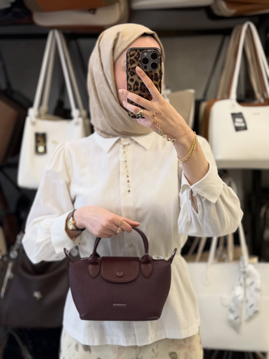 Nas Bag Bordo Mini El ve Omuz Çantası + Cüzdan Seti - ns26009
