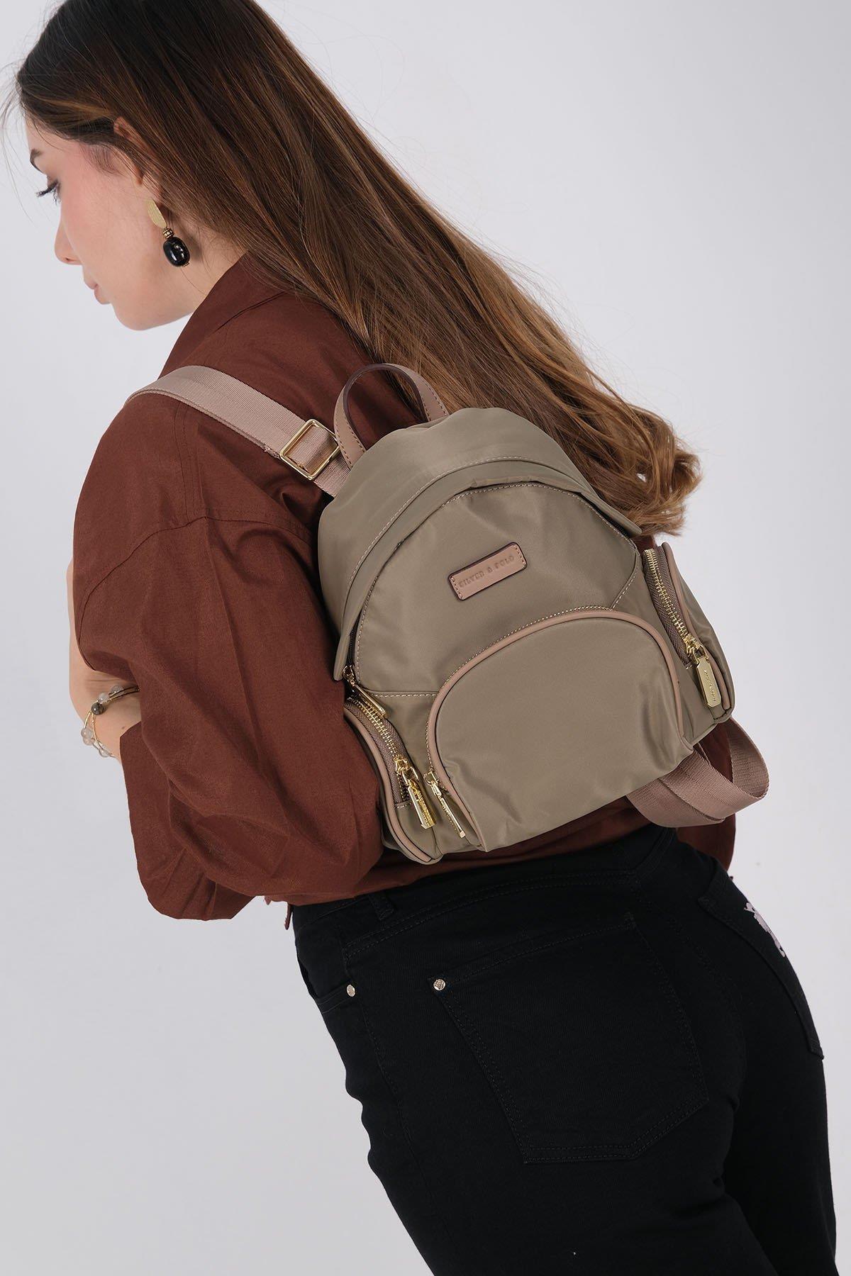 Silver & Polo SP1208 Kadın Sırt Çantası Yeşil-Kum