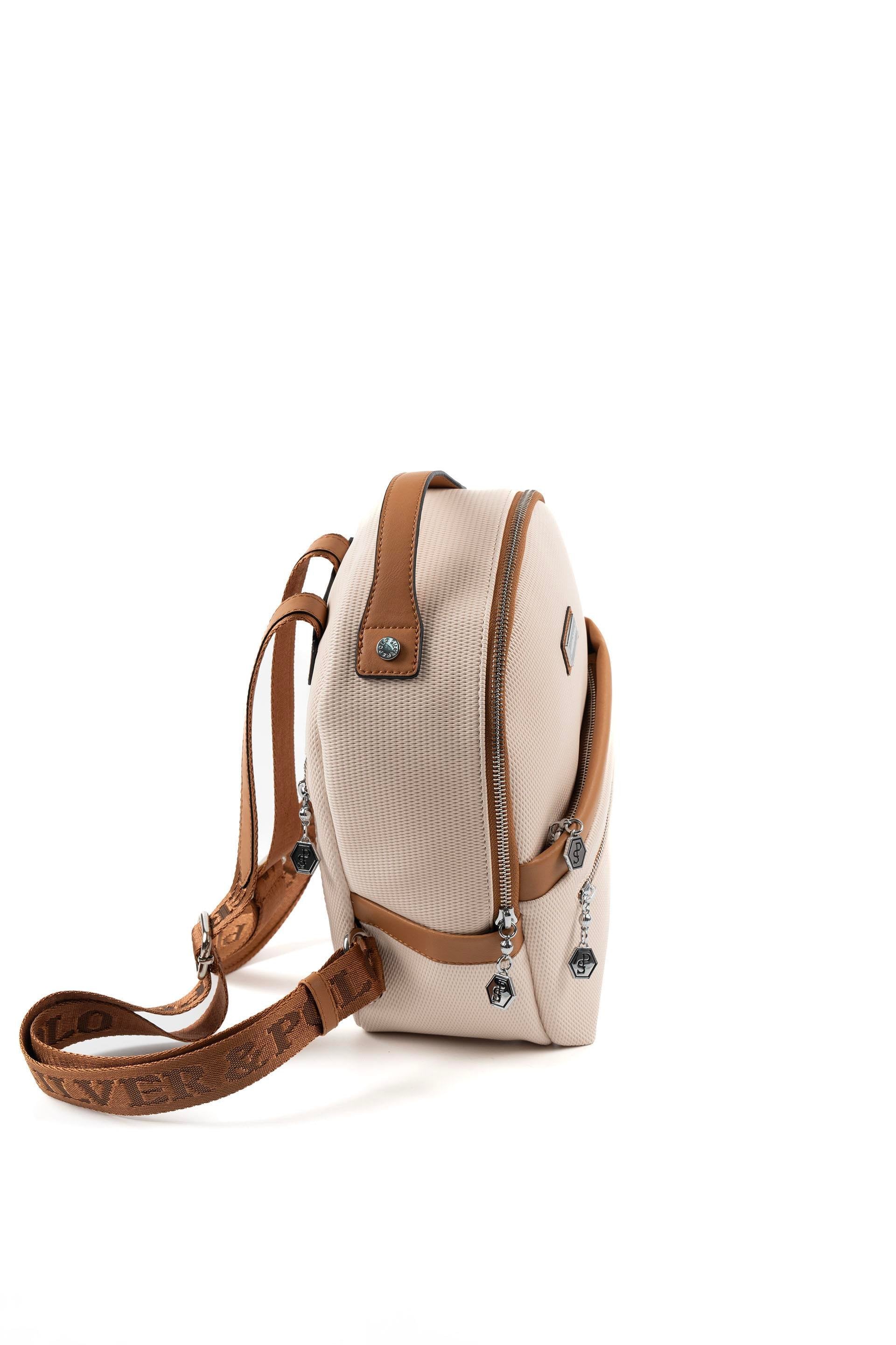 Silver & Polo Bej - A.Taba SP1061 Kadın Sırt Çantası