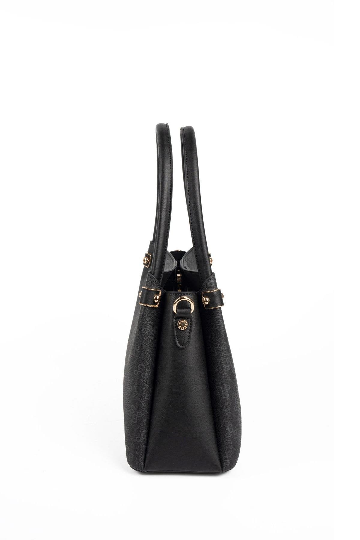 Silver & Polo SP1254 Kadın El Çantası Monogram Siyah