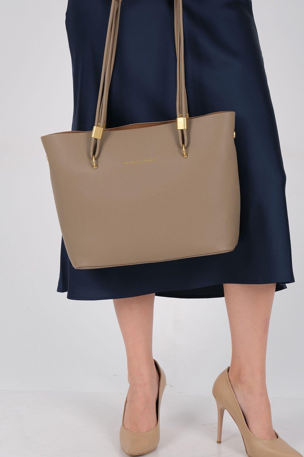 Silver & Polo SP1239 Kadın Omuz Çantası Vizon