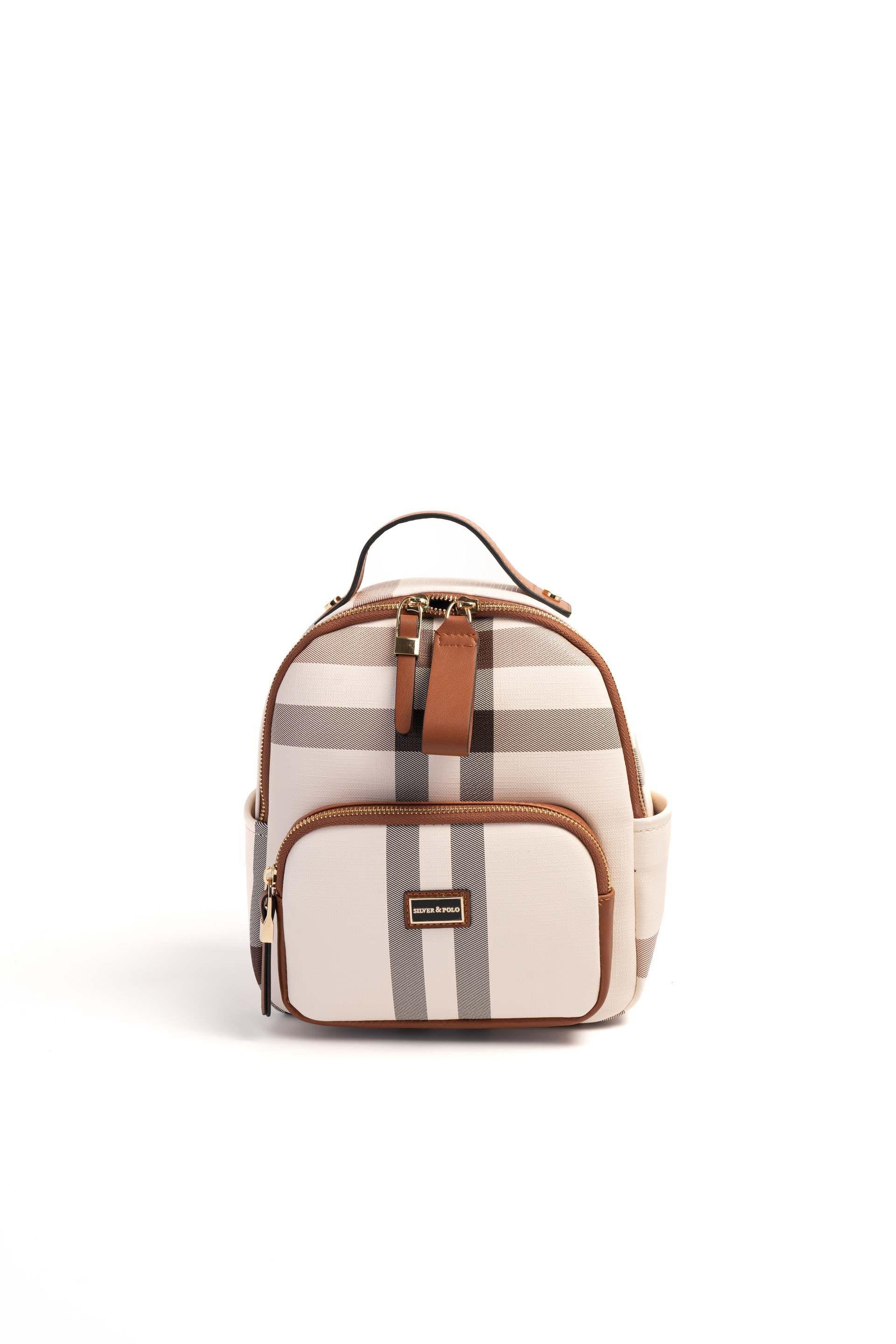 Silver & Polo Krem - Taba SP1130 Kadın Sırt Çantası